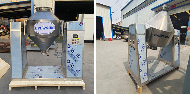 SS304 Dry Powder Blender Conical Double Cone Mixing Machine Vacuum For Polymer