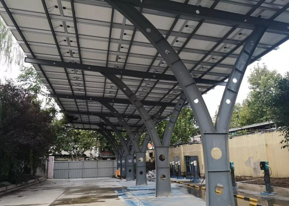 On/Off Grid Carbon Steel Solar Panel Carport Mounting Structure