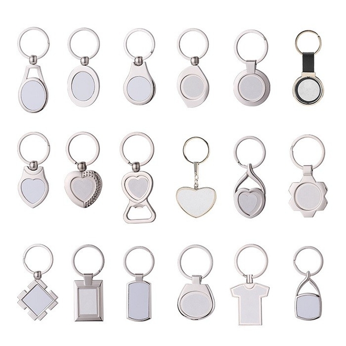 Personalized Blank Metal Sublimation Keyrings DIY Keychain Pendant For Sublimation Photo Transfer Printing