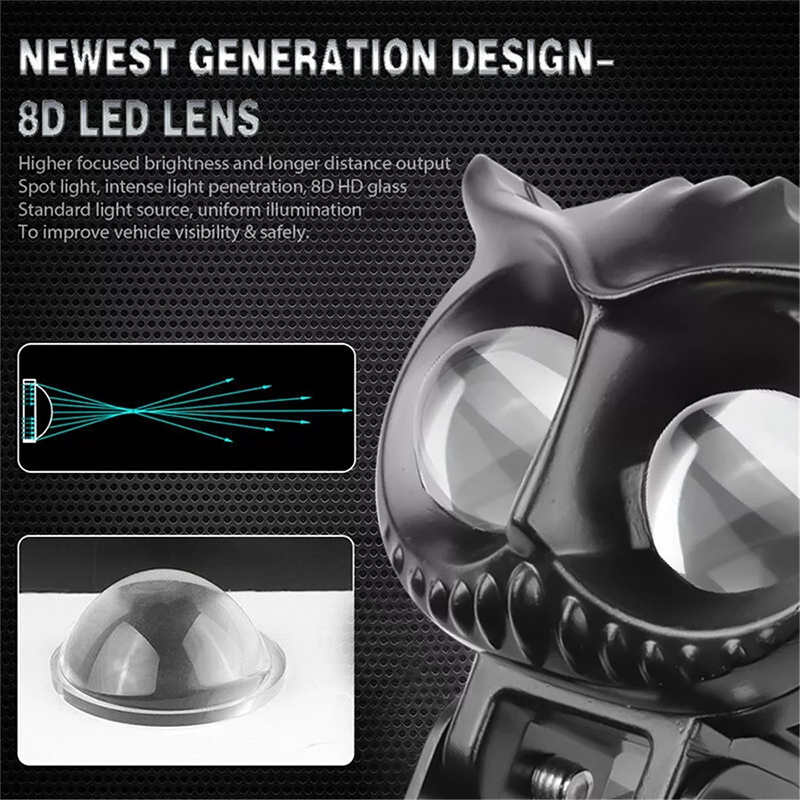 Owl Shape 3570 Motorcycle External Spotlight 40W Aluminum Motorcycle Work Light
