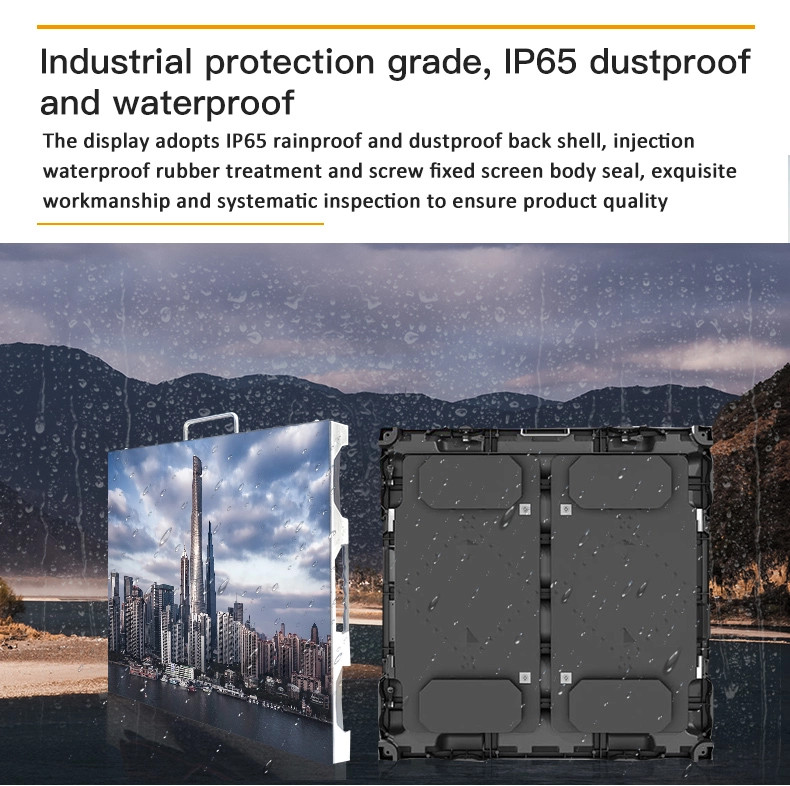 P6 outdoor solid mounted full color steel cabinet LED signage back maintenance
