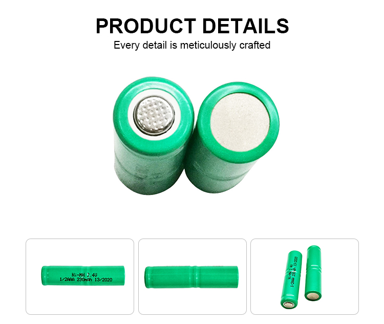 230mah 2.4v Nimh Nickel Rechargeable Battery High Cycle Battery Pack