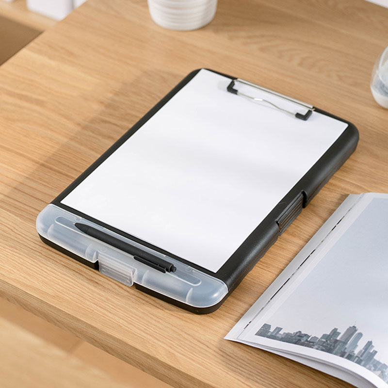 A4 Size Plastic Writing Board File Box with Elastic Closure Folder and Waterproof Clipboard
