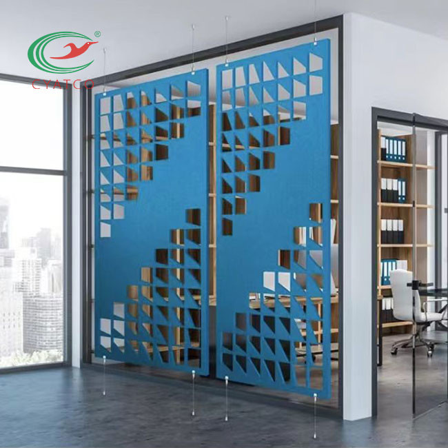 Practical Odorless PET Panels Acoustic , Recycled Felt Screen Room Divider