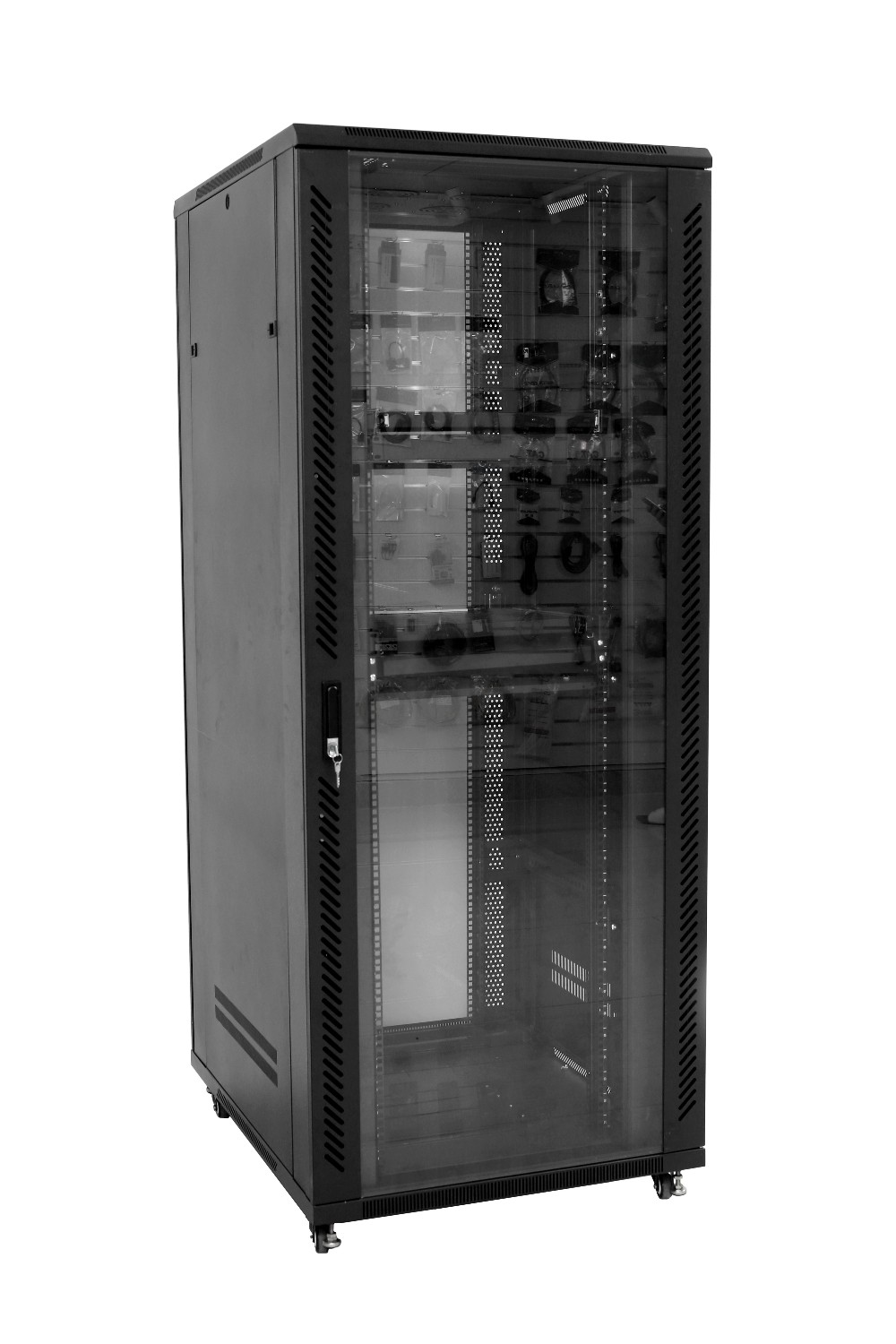 42U 800*1000 Floor Standing Server Rack 19 27'' Inch With Tempered Glass Door Post R