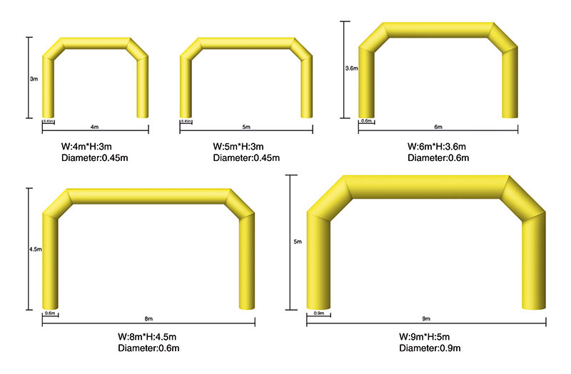 Oxford Inflatable Finish Arch Waterproof inflatable rainbow arch