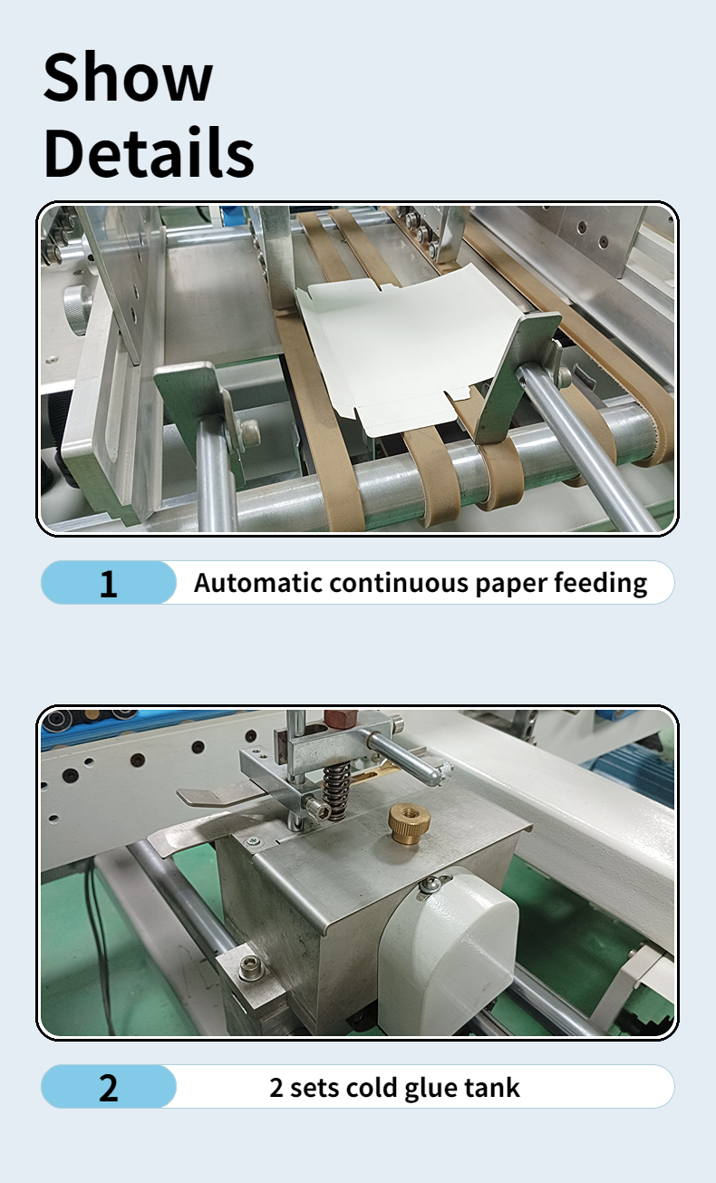 CQT 800 Water Soluble Cold Glue Automatic Gluer Folder Machine for Cardboard/Corrugated Boxes