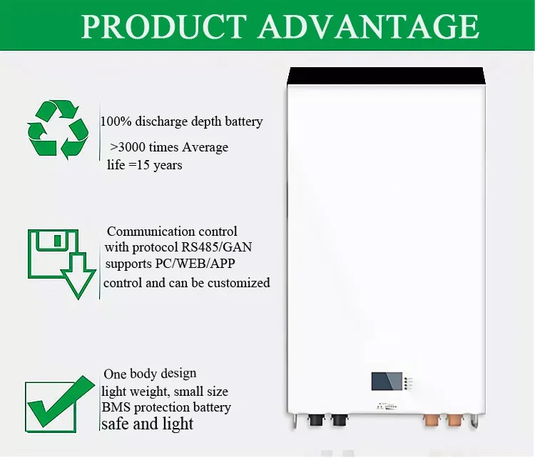 Rechargeable Wall Mount Lifepo4 Battery Pack 51.2V 10KWH 200AH