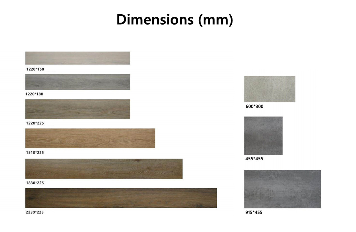 GKBM FT-W29045-6 Eco-friendly Click Waterproof Fire Retardant Thin Black Gray Oak Stone Polyvinyl Composite SPC Flooring