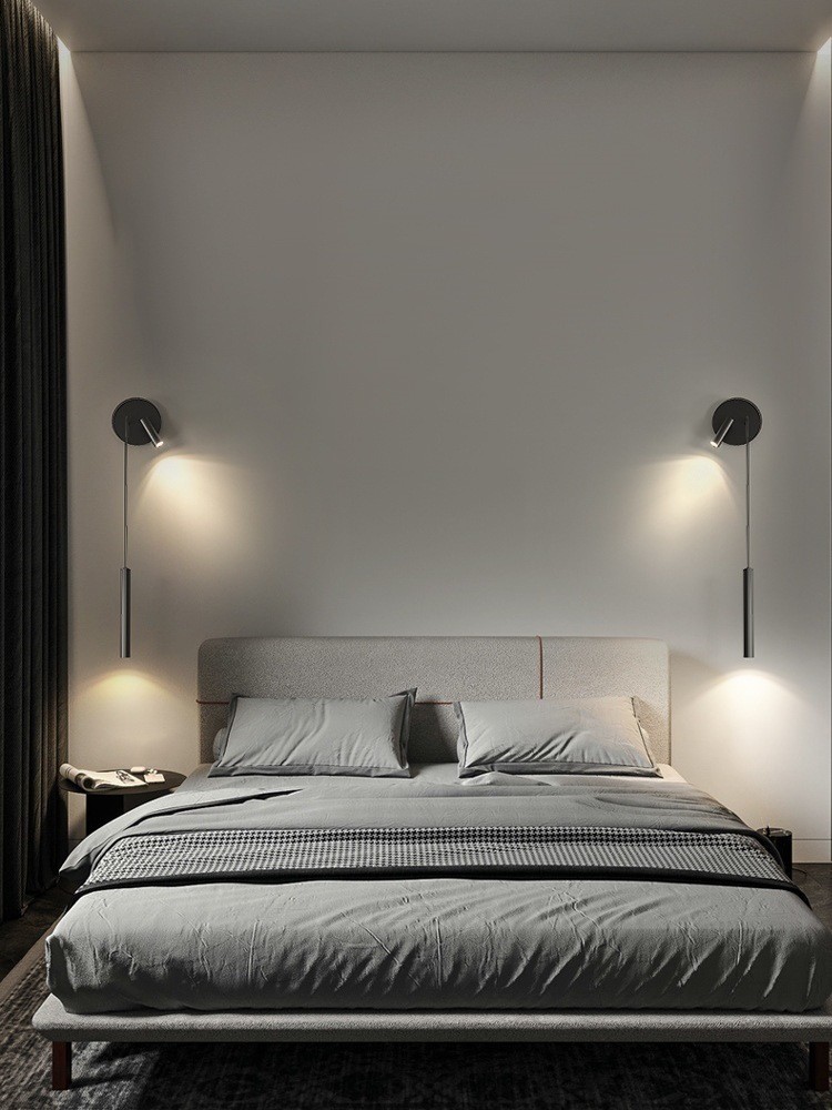 Bedside chandelier modern bedroom living room sofa background wall lamp pendant spotlight hotel villa Nordic atmosphere