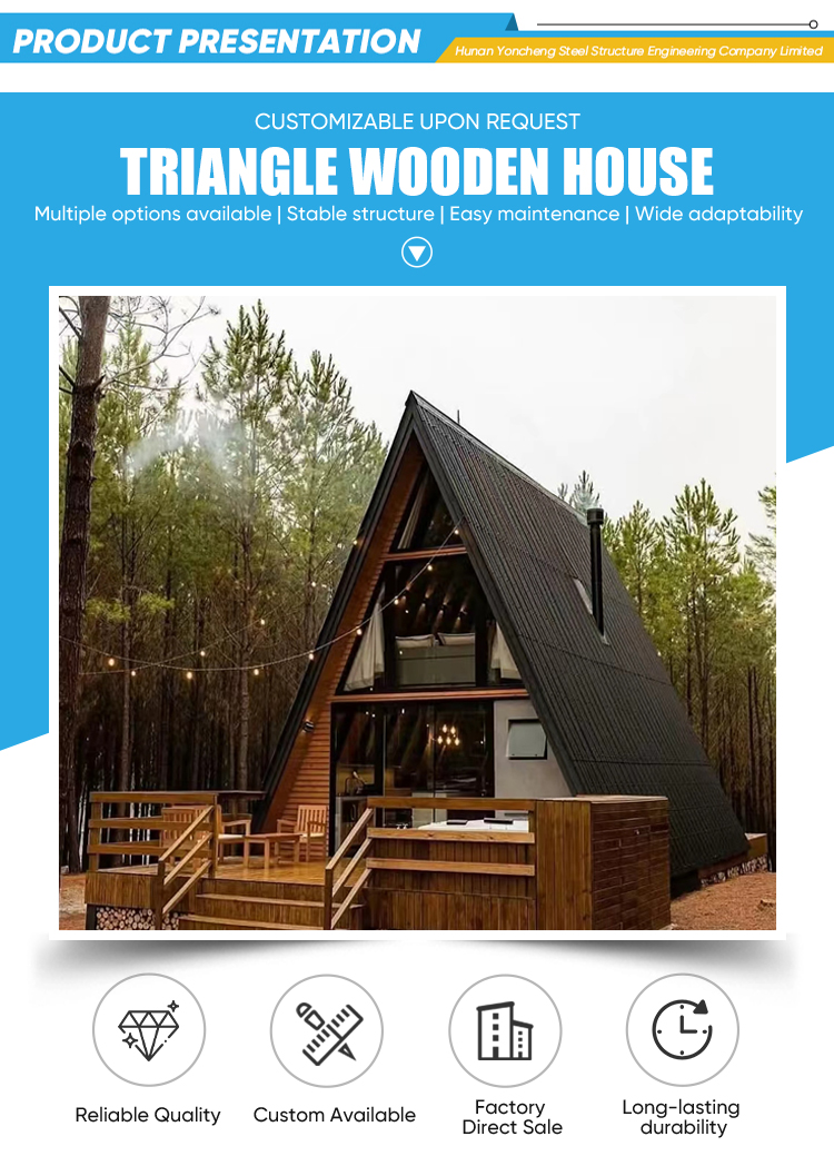 Premium Triangular Timber Modular Glamping Lodge Popular Prefab Bungalow Direct Factory Bulk Supply for Eco Campgrounds