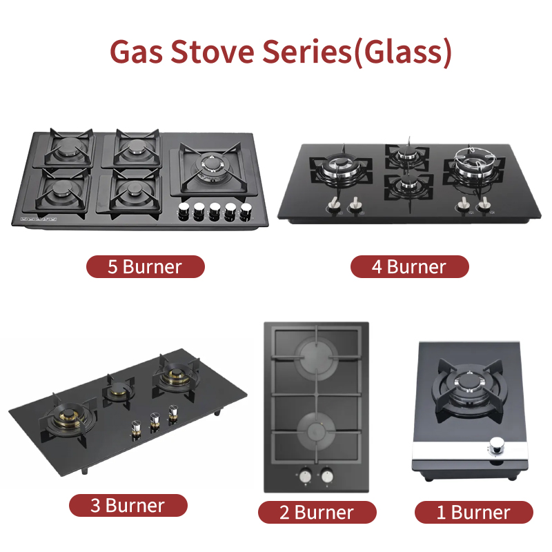 Top Glass Kitchen Built In Gas Hob Smart Cooktop 4 Burner For Household