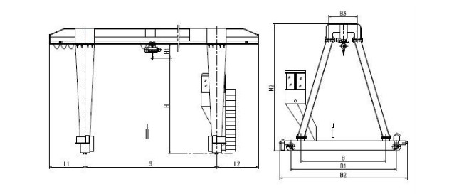 Simple And Compact Structure 5T Single Girder Gantry Crane Industrial Factory Rail type