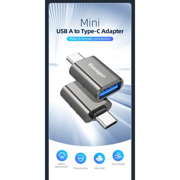 USB To Type C Laptop Adapter Support 3A Fast Charging Data Transmission