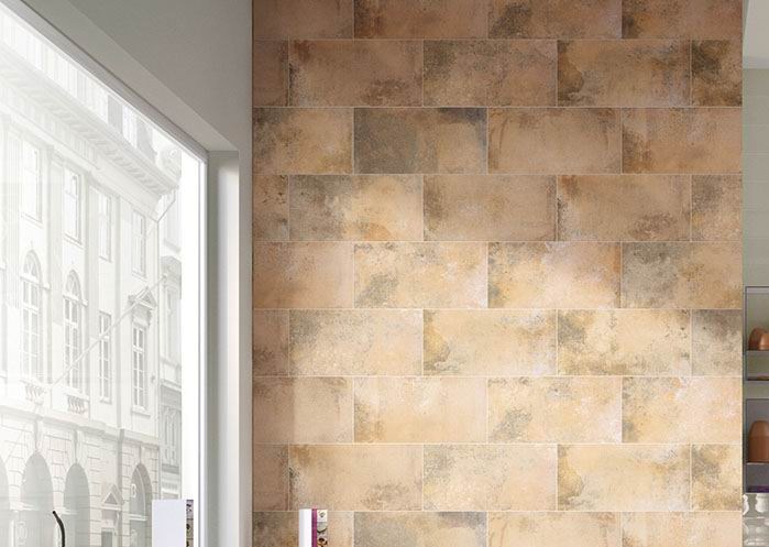 10 Mm Thickness Cement Look Porcelain Tile Yellow Accidental Colouring