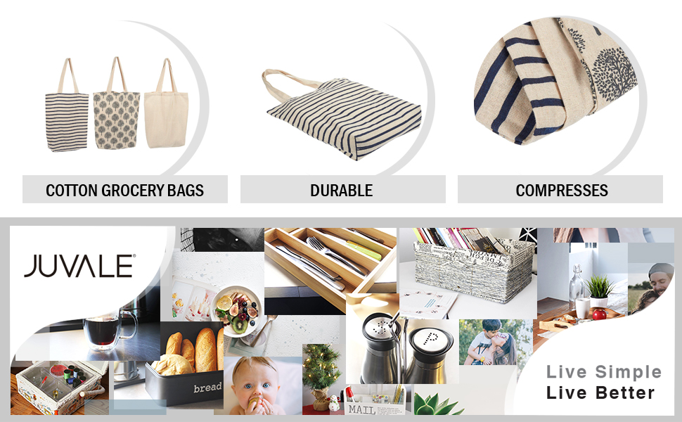 Cotton Canvas Cloth Reusable Tote Bags for Grocer, Shopping 15x16.5 inches