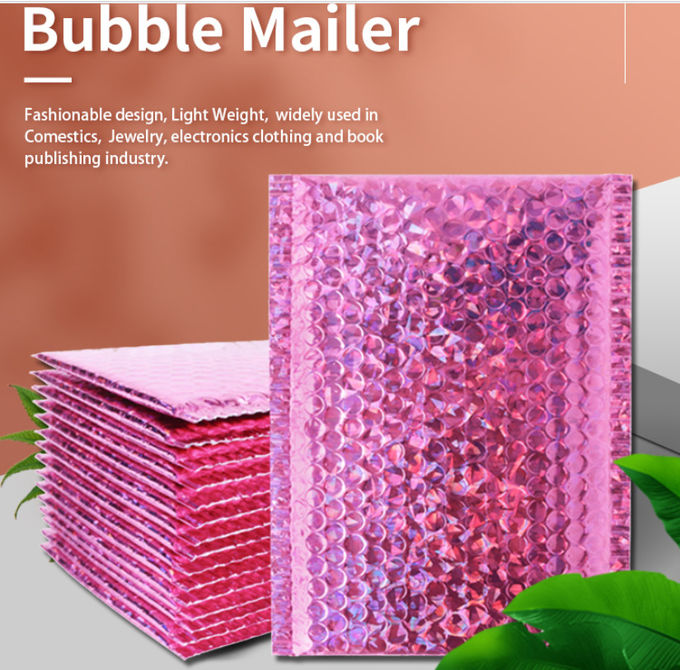 Custom Printed Postage Poly Holographic Bubble Mailers Envelope Shipping Bags