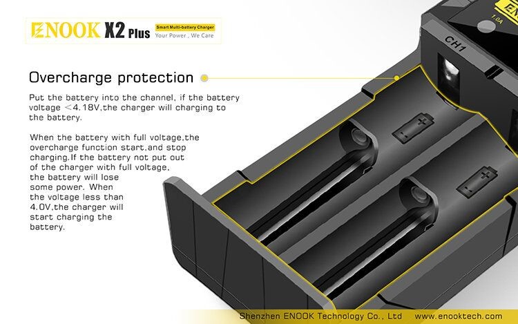 Enook X2 Smart Multi Lithium Ion Battery Charger Lightweight With 0.8A Current