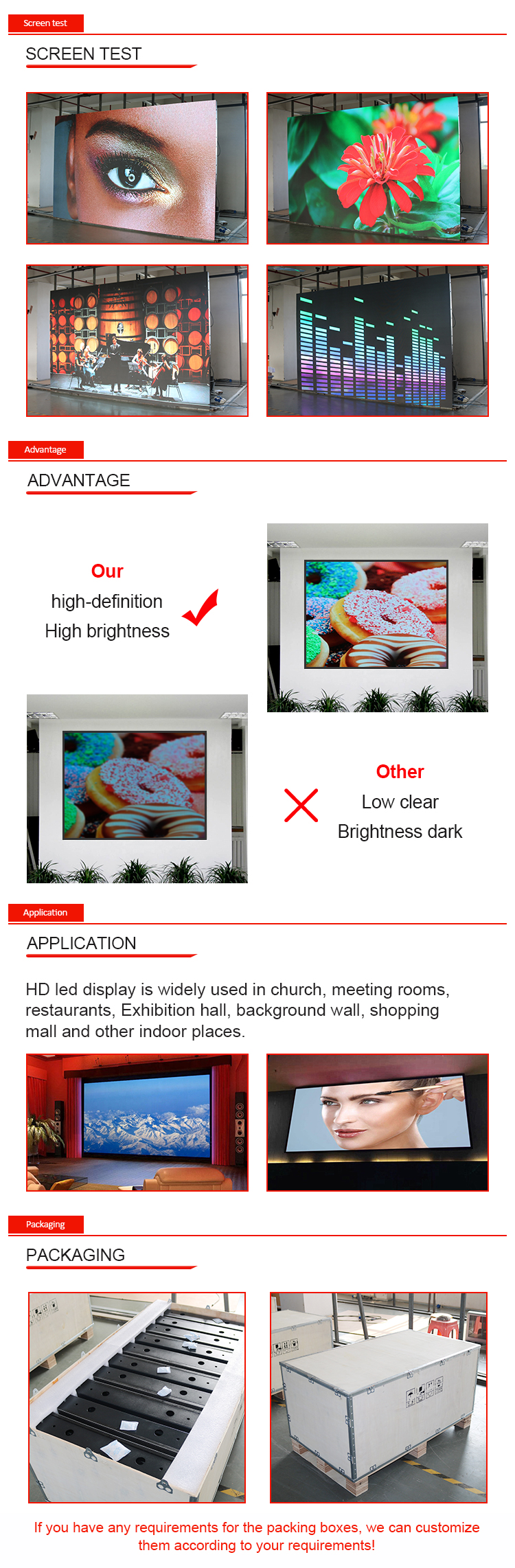 One Stop Service Church Backdrop LED Panel Displays P2 P3 P2.5 P4 Advertisement