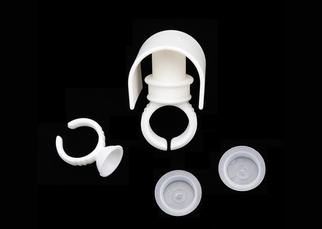 White Plastic U Shape Eyelash Extension Glue Ring Adhesive Pallet
