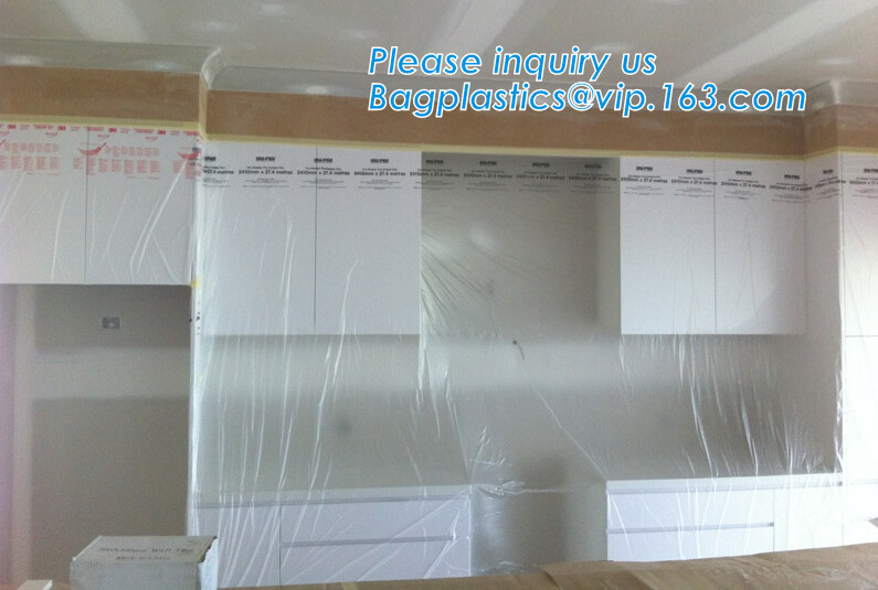 Pre-tapd paint masking film HDPE,Car paint repair masking film with tape, Hot sell masking film with adhesive tape, PAC
