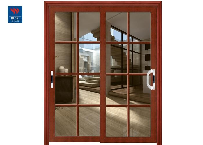 Kitchen Sliding 90min Fireproof Solid Wood Glass Doors
