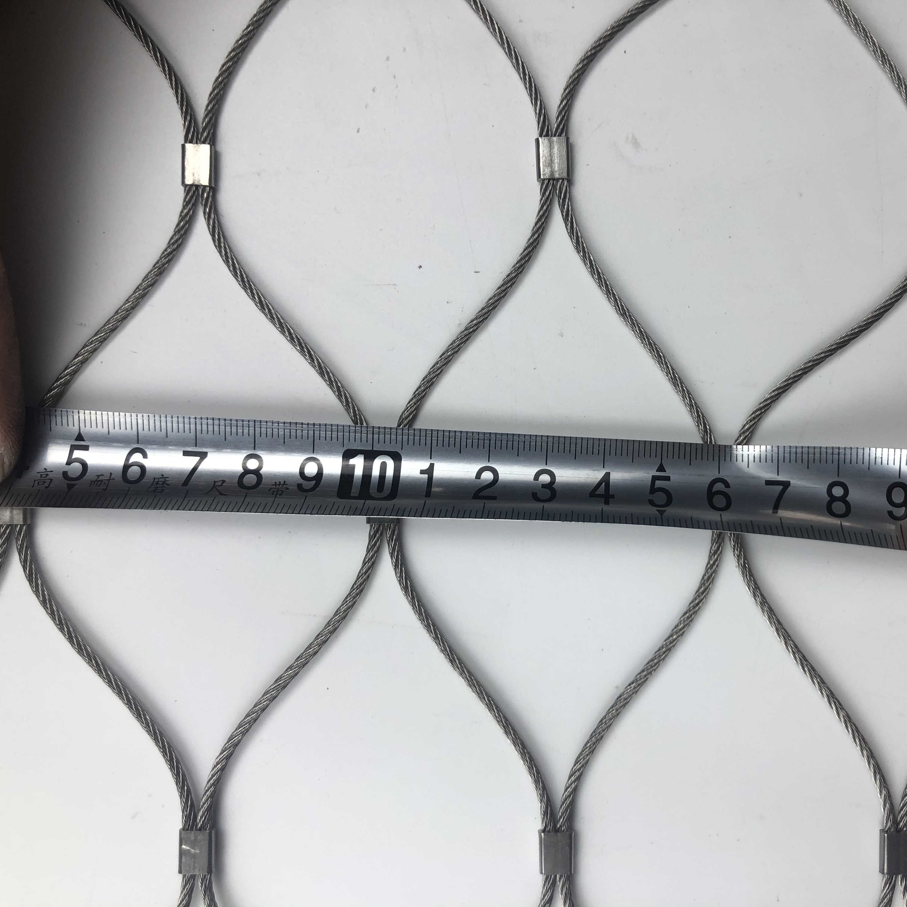 SS304 Ferrule Diamond Flexible Inox Stainless Steel Wire Cable Net Rope Mesh