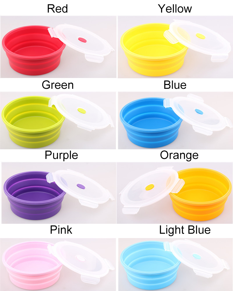 800ml 1200ml Silicone Lunch Containers Collapsible Silicone Lunch Box