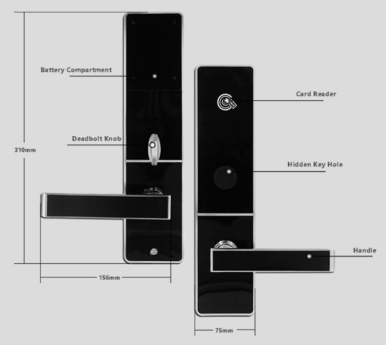 High Security Apartment Door Locks Zinc Alloy 200 User Name Data Capacity