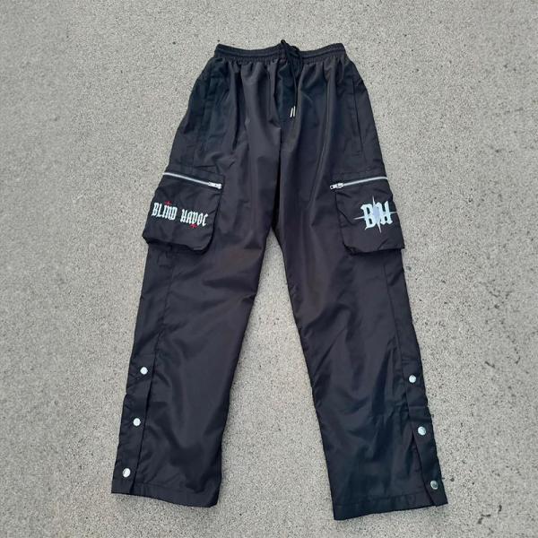 Custom Nylon Screen Print Outdoor Cargo Pants Windbreaker Lightweight Zipper