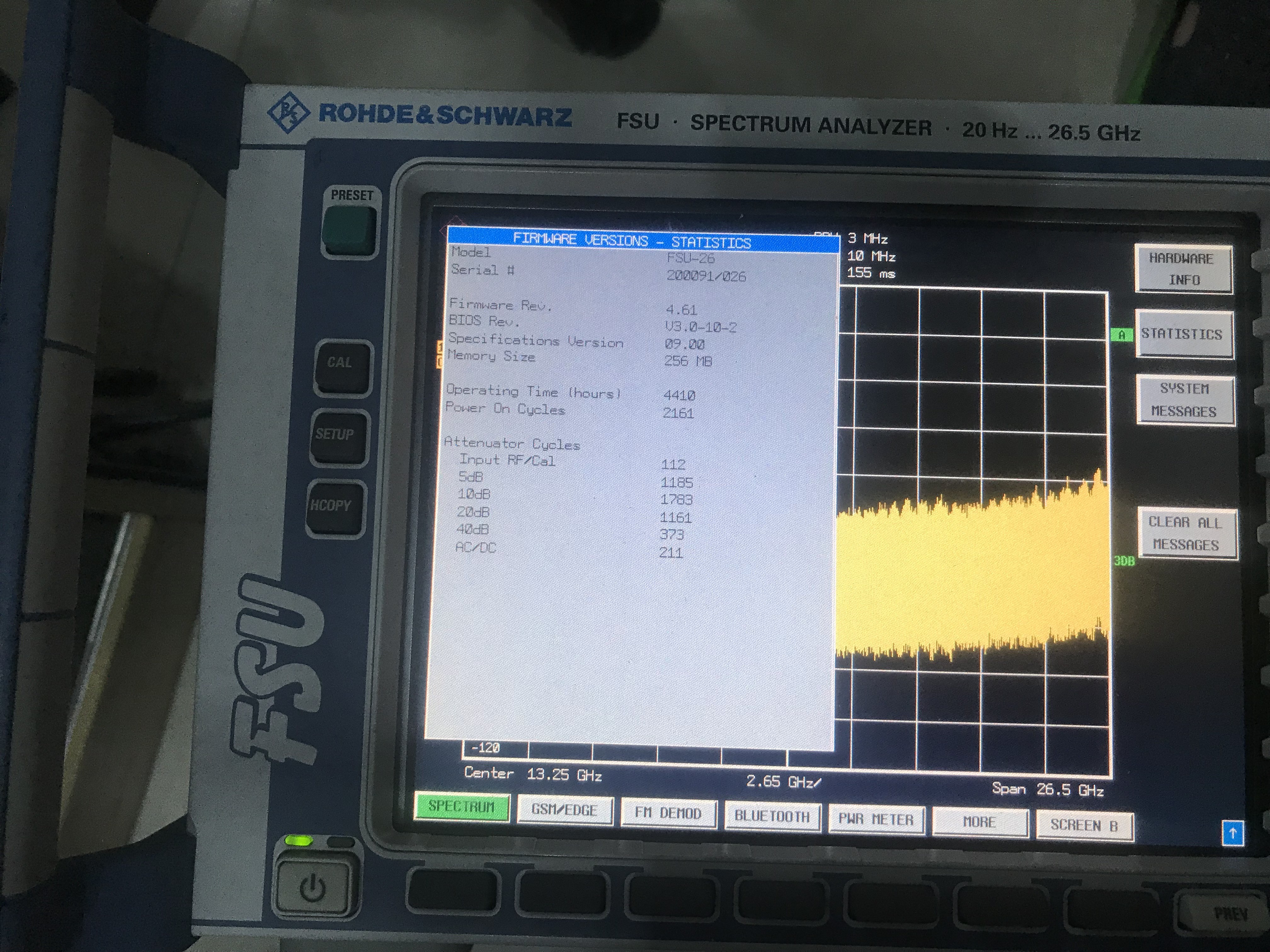 Portable FSU26 RF Spectrum Analyzer 20Hz-26.5GHz Rohde And Schwarz