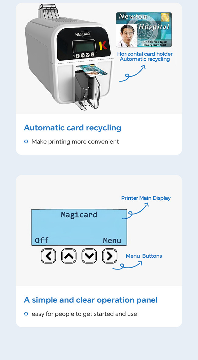 Kiosk Magicard ID Card Printer White K ID Card Printing Machine