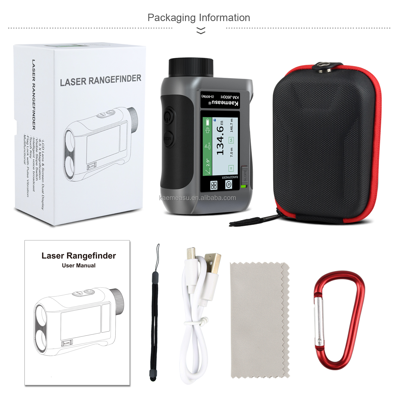 J600m Long Range Digital Laser Distance Meter Laser Rangefinder Angle Sensor Area Volume Functions