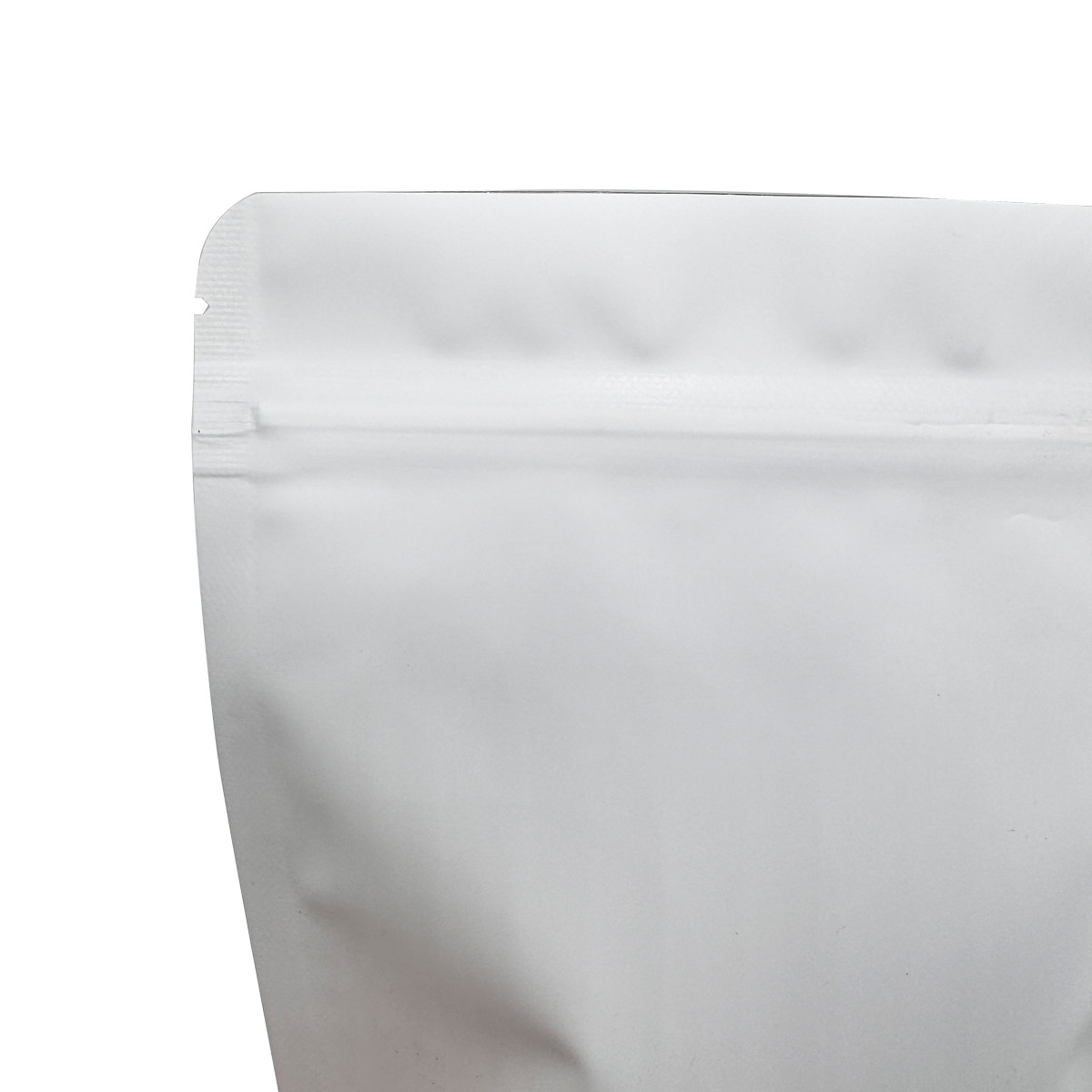 Foil Coated Matte White Stand Up Pouch Packaging for Food with Zipper and Tear Notch