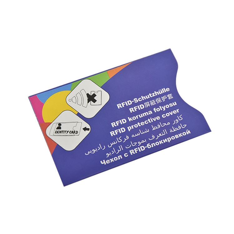 Printed RFID Blocking Aluminum Safety Sleeve / Credit Card Protector