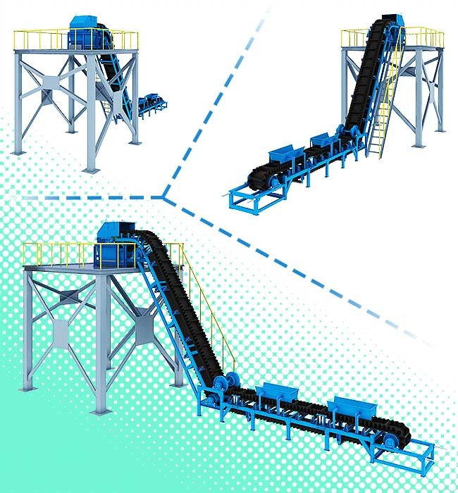 Large Angle Z Cleated 800mm Sidewall Belt Conveyor