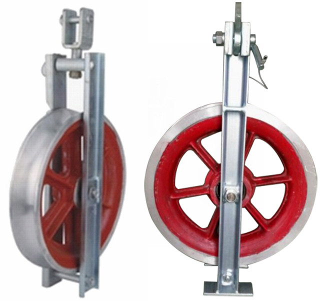 Aluminum Stringing Block Single Wheel Conductor Pulleys For Transmission Line