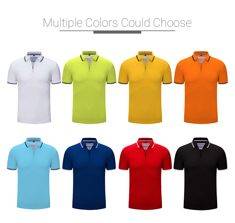 Popular 100 Polyester Custom Work Polo Shirts Easy Cleaning With Knitted Collar