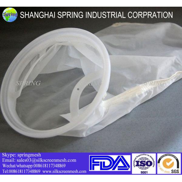 Heat Resisting Filter Mesh Fabric , 100% Nylon Filter Bag 20 Micron For Water / Coffee / Tea