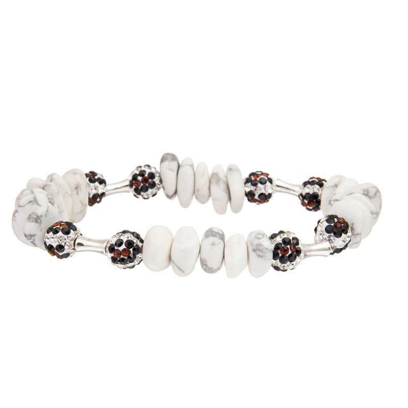 Flower Shape Space Beads Bracelets Customized With Shine Silver Ball
