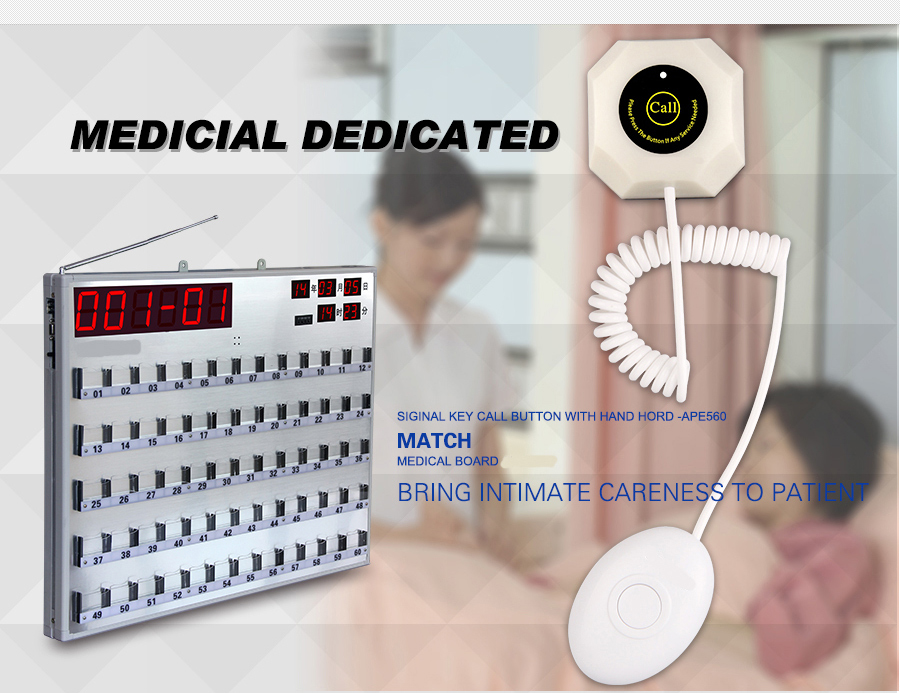wireless guest call service system, waitress table calling button for restaurant