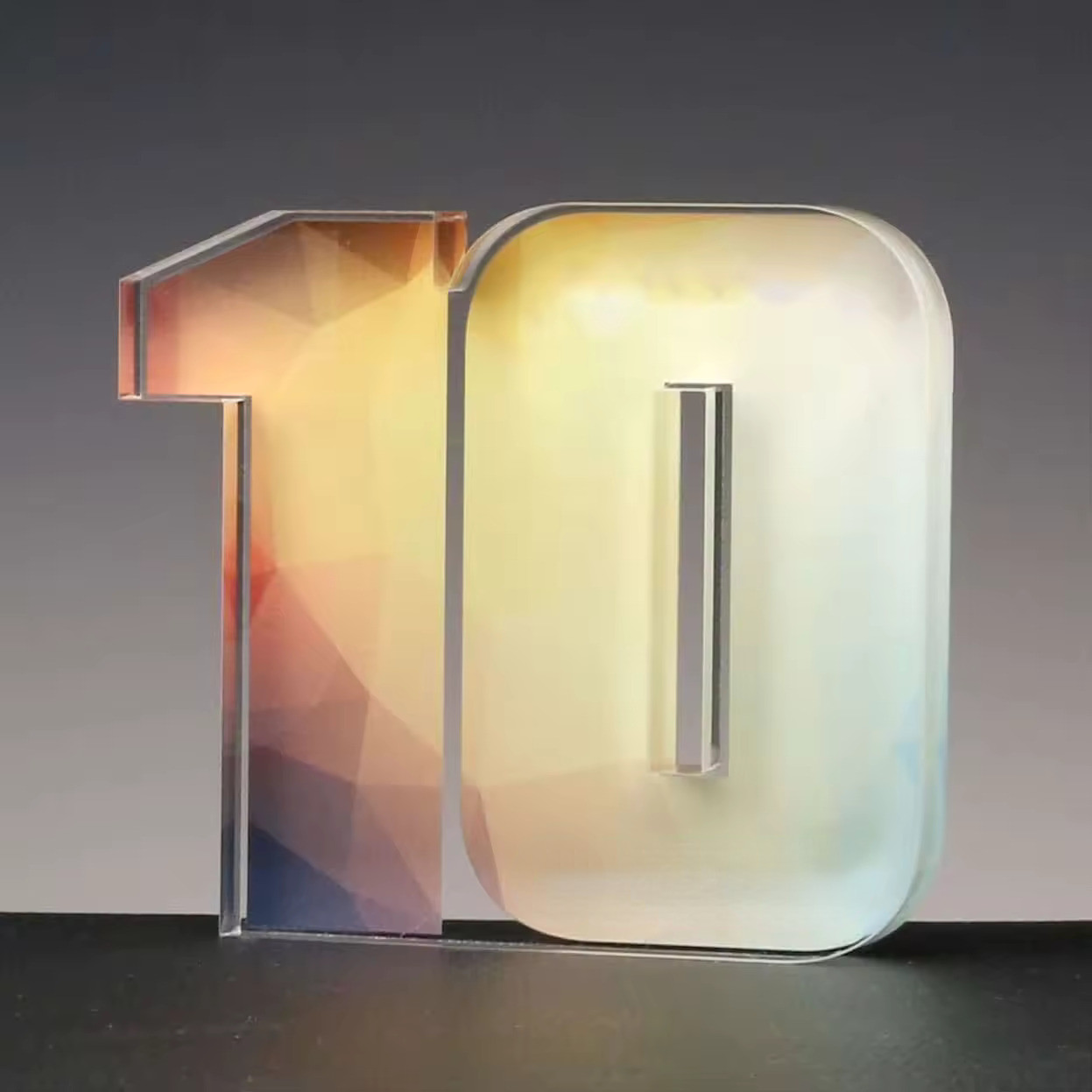 Clear Plexiglass Number Acrylic Award Block Custom Printing For Company Events