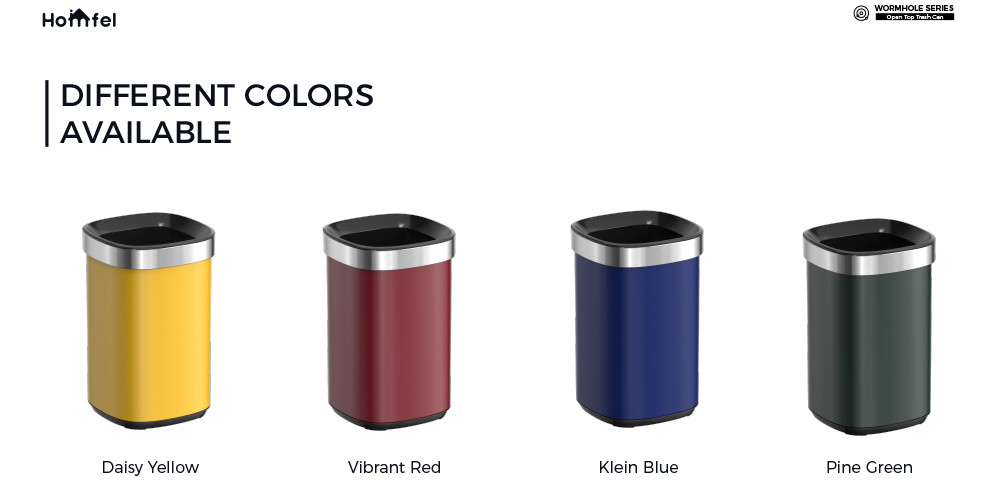 SS Rectangle Open Top Trash Bin ，Open Lid Trash Can Stainless Steel