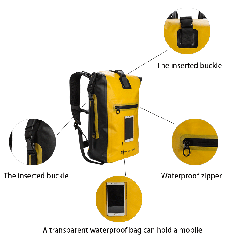 25L Yellow Triathlon Transition Backpack Outdoor Waterproof Rainproof