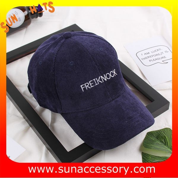 QF17018 Sun Accessory customized wholesale corduroy baseball caps and hats for ladies ,caps in stock MOQ only 3 pcs