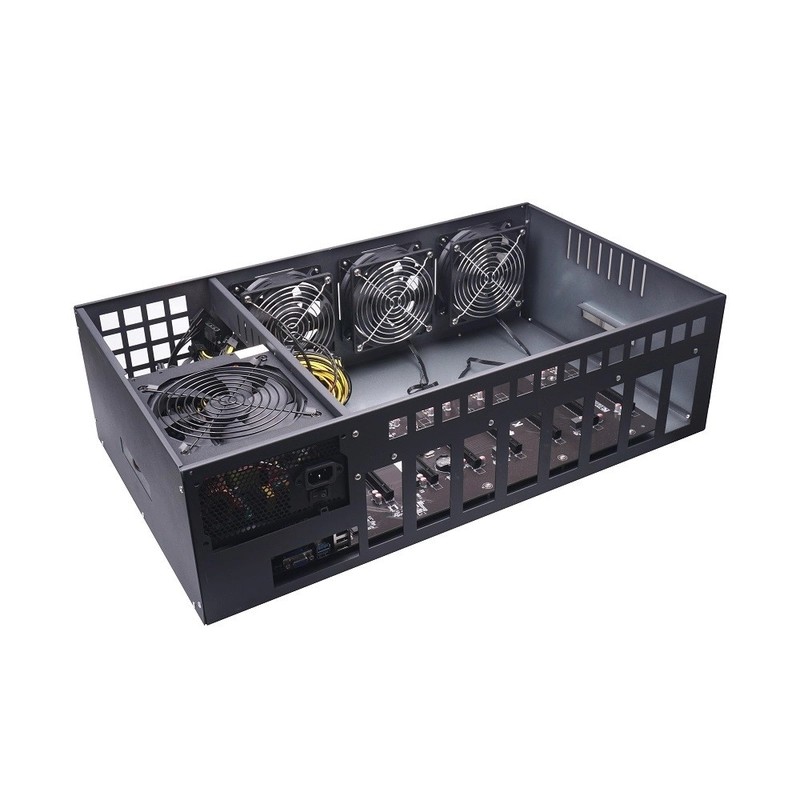 240MH/S GPU Mining Rig 8 GPU 6U GPU Server Case With 4 High Power Fans