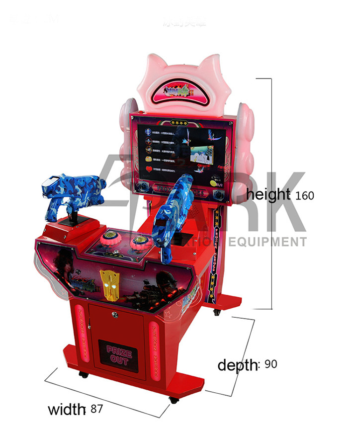 Coin Operated Shooter Arcade Machines / toy redemption Shooting Games For Kids Frozen Heroes