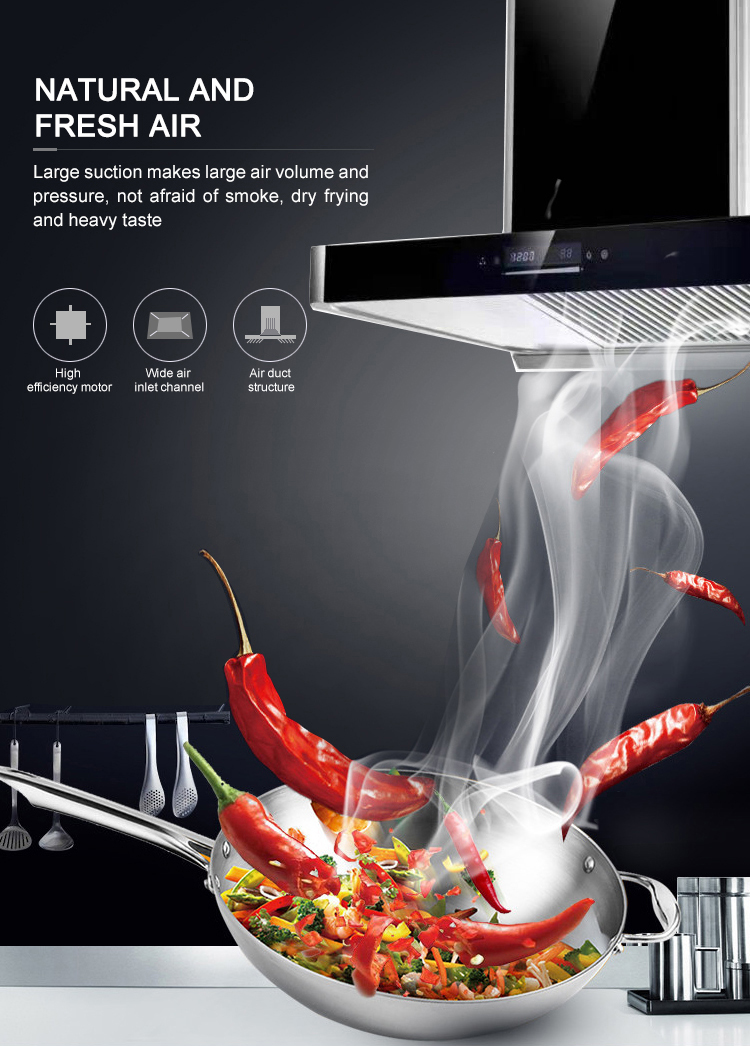 Touch Switch Kitchen Electric Modern Stylish Extractor T Shape Cooker Hood Range Hoods
