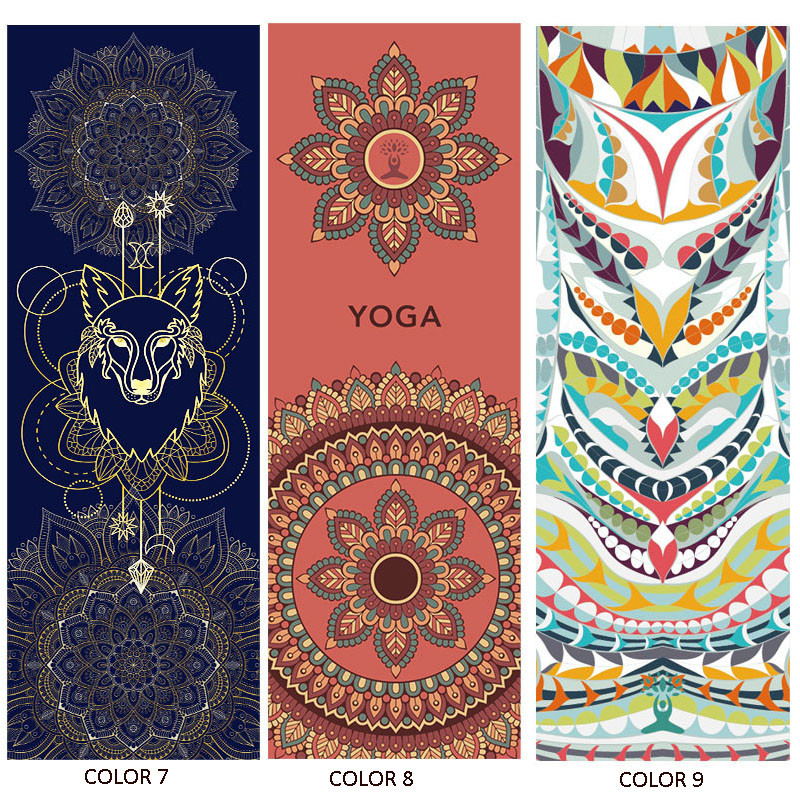 16 Patterns Printed Yoga Towel 185X63cm Microfiber Cover Yoga Mat Towel
