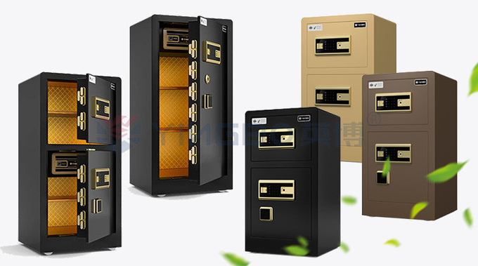Black Dual Alarm Smart Safe Box Customized For Home Security YB/RS-80D